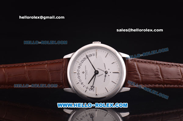 Vacheron Constantin Automatic Movement with White Dial and Brown Strap - Click Image to Close